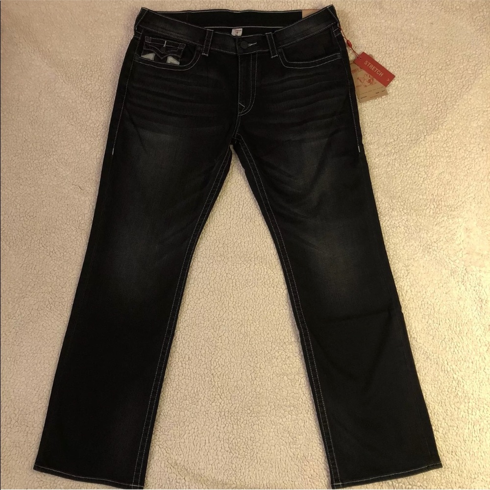TRUE RELIGION Men's Jeans, Straight Jeans w/Flap - Picture 4 of 8